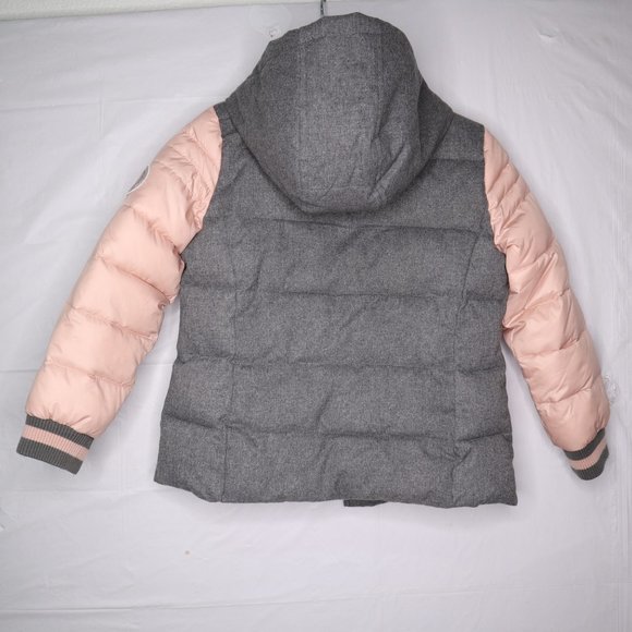 Michael Kors kids puffer hooded jacket girls size 6 pink/gray pre-owned - Picture 7 of 10